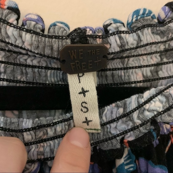 Free People Lexington Butterfly Print Off the Shoulder Blouse - Picture 4 of 7